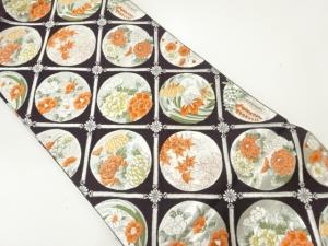 東京ますいわ屋　格天井に草花模様織出し袋帯